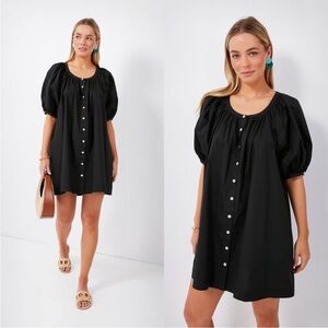 Pomander Place TUCKERNUCK Black Cassia Oversized Puff Sleeve Mini Dress Size XS